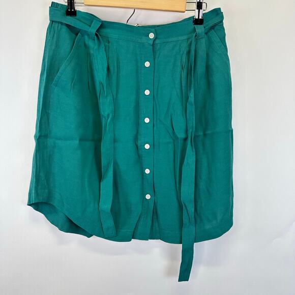 Loft Button Front Knee Length Green And Yellow Skirt Womens Size Medium Lot of 2 - Picture 1 of 14